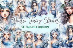 Winter Fairy Watercolor Sublimation clipart Product Image 1