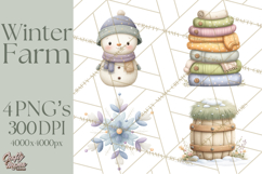 Cute Winter Farm Animals PNG, Cozy Snowy Animal Clipart Product Image 1