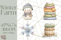 Cute Winter Farm Animals PNG, Cozy Snowy Animal Clipart Product Image 1