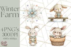 Cute Winter Farm Animals PNG, Cozy Snowy Animal Clipart Product Image 1