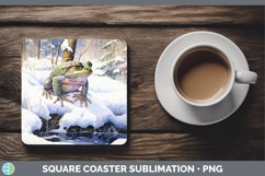 GorgeousWinter Farm Animals Square Coaster design.