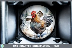 GorgeousWinter Farm Animals Car Coaster design.
