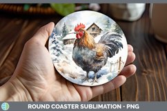 GorgeousWinter Farm Animals Round Coaster design.