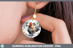GorgeousWinter Farm Animals Round Earrings design.