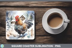 GorgeousWinter Farm Animals Square Coaster design.