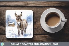 GorgeousWinter Farm Animals Square Coaster design.