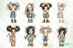 Winter Fashion Little Girl Clipart Bundle Product Image 4