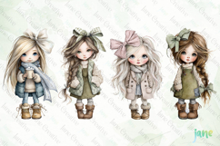 Winter Fashion Little Girl Clipart Product Image 1