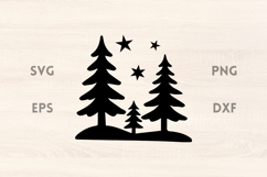 Winter Fir Trees SVG Scene Product Image 1