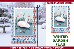 Winter Garden Flag. Christmas Garden Flag Sublimation Product Image 1