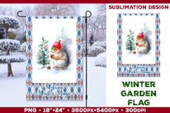 Winter Garden Flag. Christmas Garden Flag Sublimation Product Image 1