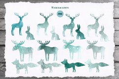 Watercolor Winter Forest Clipart Product Image 4