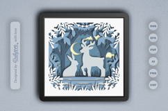 Winter Forest Deer and Bunny Layered Papercut Product Image 1