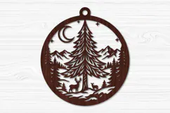 Winter Forest Ornament Laser Svg Product Image 2