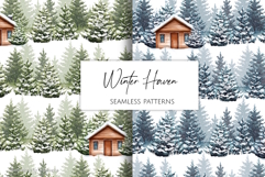 Winter forest seamless pattern Product Image 1