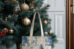 Winter Forest Blue Toile Pattern Product Image 4