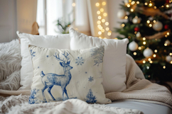 Winter Forest Blue Toile Pattern Product Image 5