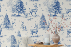 Winter Forest Blue Toile Pattern Product Image 7