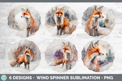 Bundle of six Winter Fox wind spinner sublimation designs