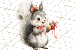 Festive Animals Clipart, Watercolor Critters Digital PNG Product Image 3