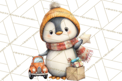 Festive Animals Clipart, Watercolor Critters Digital PNG Product Image 4