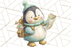 Festive Animals Clipart, Watercolor Critters Digital PNG Product Image 2