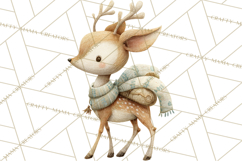 Festive Animals Clipart, Watercolor Critters Digital PNG Product Image 5