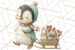 Festive Animals Clipart, Watercolor Critters Digital PNG Product Image 2