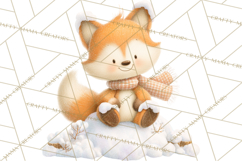 Festive Animals Clipart, Watercolor Critters Digital PNG Product Image 4