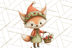 Festive Animals Clipart, Watercolor Critters Digital PNG Product Image 5