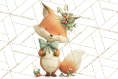Festive Animals Clipart, Watercolor Critters Digital PNG Product Image 3
