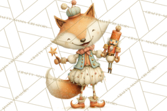 Festive Animals Clipart, Watercolor Critters Digital PNG Product Image 5