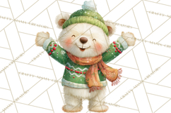 Festive Animals Clipart, Watercolor Critters Digital PNG Product Image 3