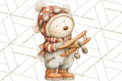 Festive Animals Clipart, Watercolor Critters Digital PNG Product Image 5