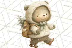 Festive Animals Clipart, Watercolor Critters Digital PNG Product Image 4