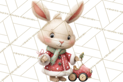 Festive Animals Clipart, Watercolor Critters Digital PNG Product Image 5