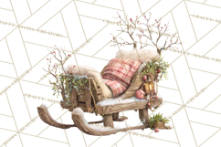 Festive Animals Clipart, Watercolor Critters Digital PNG Product Image 4