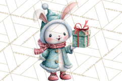 Festive Animals Clipart, Watercolor Critters Digital PNG Product Image 4