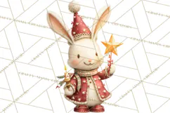 Festive Animals Clipart, Watercolor Critters Digital PNG Product Image 2