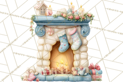 Festive Animals Clipart, Watercolor Critters Digital PNG Product Image 2