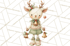 Festive Animals Clipart, Watercolor Critters Digital PNG Product Image 5