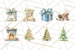 Festive Animals Clipart, Watercolor Critters Digital PNG Product Image 8