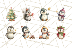 Festive Animals Clipart, Watercolor Critters Digital PNG Product Image 3