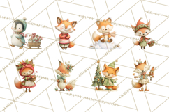 Festive Animals Clipart, Watercolor Critters Digital PNG Product Image 7