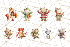 Festive Animals Clipart, Watercolor Critters Digital PNG Product Image 6