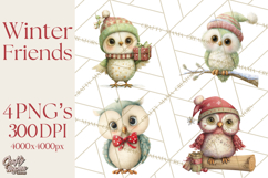 Festive Animals Clipart, Watercolor Critters Digital PNG Product Image 1
