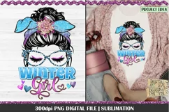 Winter Girl PNG Design. 300dpi PNG Digital File for sublimation, iron-on transfer, DTG printing or other print projects.