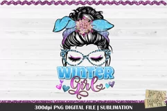 Winter Girl PNG Design. 300dpi PNG Digital File for sublimation, iron-on transfer, DTG printing or other print projects.