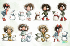 Winter Girl with Snowman Sublimation Product Image 5