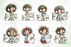 Winter Girl with Snowman Sublimation Product Image 4